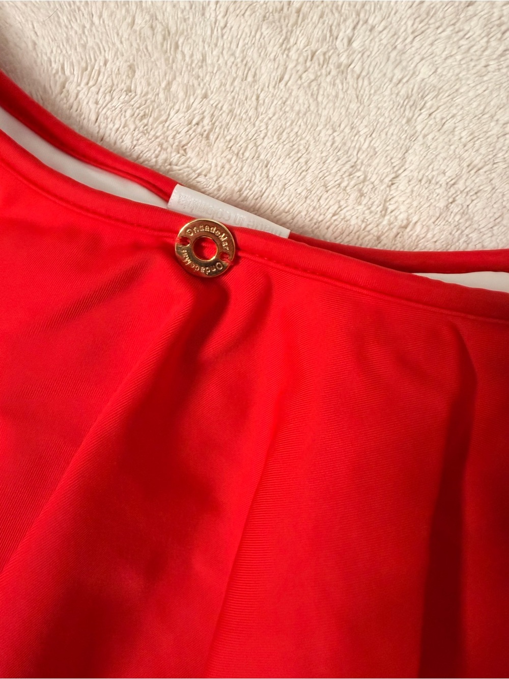 One-Shoulder Red Ruffle Women’s Swimsuit - Picture 6 of 7